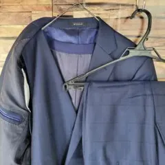 【美品】ムッシュニコル 背抜き 春夏 ヘリンボーン生地 3ピース シングルスーツ