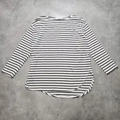 k1318H ショコラフィネローブ ボーダーカットソー 長袖 グレー F