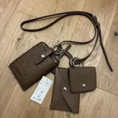 新品　ショルダーバッグ ブラウン　ミニポーチ　ミニポシェット　スマホショルダーのサムネイル
