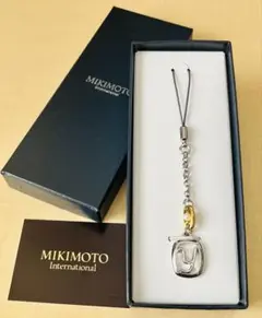 【未使用】ミキモト MIKIMOTO イニシャル Y ストラップ パール付き