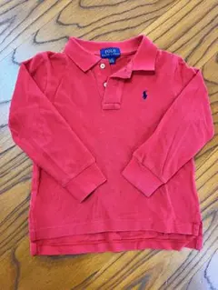 キッズ　100㎝　3T ポロ・ラルフローレン 赤 長袖ポロシャツ