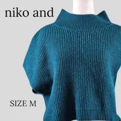 niko and ニット トップス アシンメトリーデザイン グリーン系 M