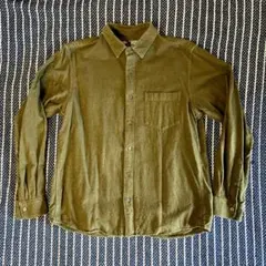 【無印良品】 2枚セット!長袖コットンシャツ Lサイズ（オリーブ／ブラウン）