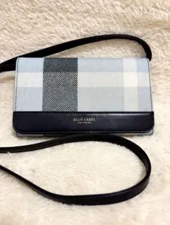 美品　ブルーレーベルクレストブリッジ　ショルダーウォレット　2way ブルー系