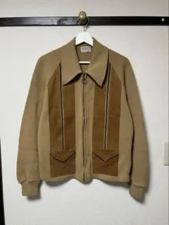 70s ブルゾンアクリルニット　ヴィンテージ