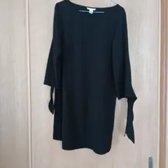 H&M　黒　七分袖　ワンピース　セレモニー