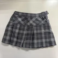 コムサ ISM グレー系チェック プリーツスカート