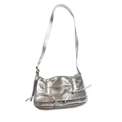 シルバー リボン付き　ショルダーバッグ