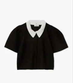 AVENIRETOILEペプラム襟付きニット 半袖 ブラック 32サイズ 美品