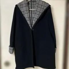 バーバリーブルーレーベル　ハーフコート　ブラック