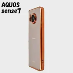 AQUOS sense7：メタリックバンパー 背面クリア ケース★ピンク 桃