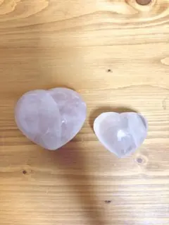 ハート型☆ローズクォーツ大小2点セット