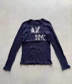 《A|X》アルマーニエクスチェンジ ロングTシャツ ネイビー (mt140)