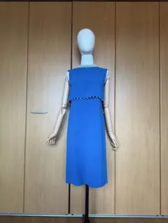 グレースコンチネンタル　青 ノースリーブ ワンピース ビーズ付き