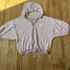 メゾピアノ 140 春、夏　ハート柄 フード付きパーカー