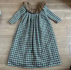 サンセルフ ワンピース チェック 長袖