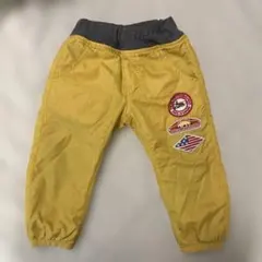 F.O.KIDS イエロー　パッチ付き　ロングパンツ 90 裏起毛