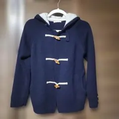 SM2 フード付きニットダッフルコート ネイビー