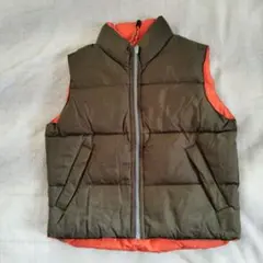 ユニクロ ダウンベスト 120cm オリーブ・オレンジ　リバーシブル