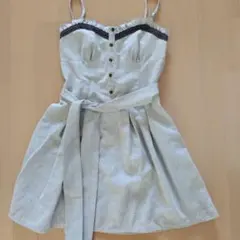 め*ぬ様 グレー レース付きワンピース　冠婚葬祭