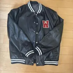 レザー製 ブラック スタジャン W刺繍