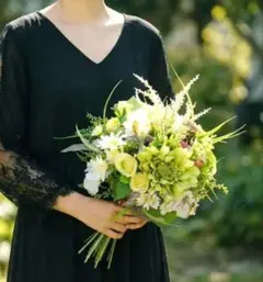 ウェディングブーケ クラッチブーケ 造花 和装ブーケ　グリーンブーケ