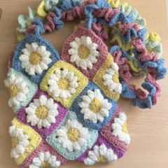 モチーフ　かぎ編み　トートバッグ　ハンドメイド