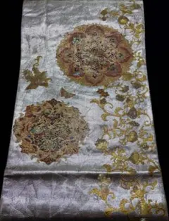 美品】袋帯 相良刺繍 鳳凰宝相華 紫金箔 お太鼓柄 柔らかめ - メルカリ
