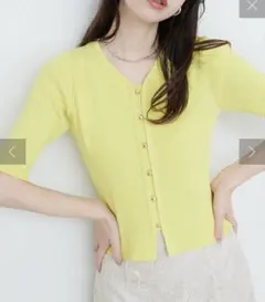 natural couture ナチュラルクチュール 前あきカーデ風ニットのサムネイル