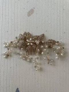 ウェディング ヘッドドレス パール装飾　ヘアアクセ　花嫁　結婚式　花嫁