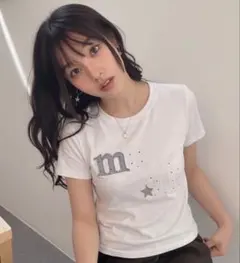muahmuah ドットスターパッチ半袖Tシャツ ホワイトのサムネイル