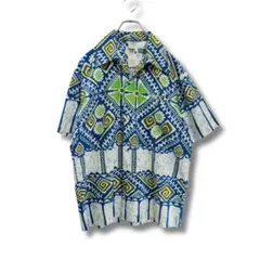 PACIFIC ISLE 90s 総柄コットンアロハシャツ M｜NA353