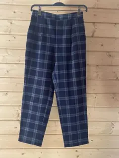 GU 起毛テーパードパンツ　チェック柄　Mサイズ