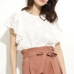 vis ビス フレア レース 花柄 ブラウス