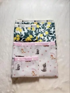 レスポートサック 4点セット（猫×レモン）お得