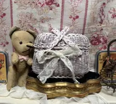 【訳あり】ドールパニエ　フランスアンティーク 人形用 ミニ プチ カゴ 籠 かご プチパニエ ドールパニエ フランスアンティーク ブロカントの