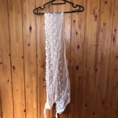 オフホワイトレースストール 花柄刺繍