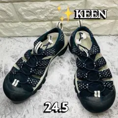 KEEN ニューポート サンダル 24.5cm ドット柄 ネイビー
