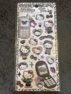 【正規品】ハローキティ 平成はっぴーフォン　ステッカー　黒
