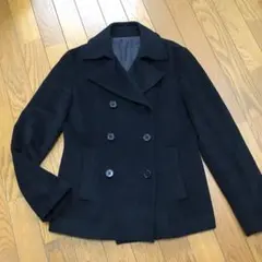 en quete アンゴラ入りピーコート　ブラック9号