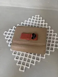 ポールスミス　レザー 三つ折り財布 ベージュ ハート金具付き　ミニ財布