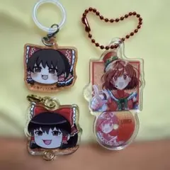 東方project 霊夢　アクリルキーホルダーセット