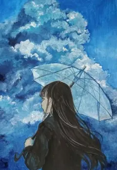 手描きイラスト アナログイラスト 水彩画 原画 空