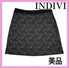 【INDIVI 】レース調ジャカード台形スカートのサムネイル