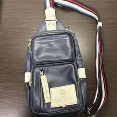 CASTELBAJAC ネイビー レザー ショルダーバッグ