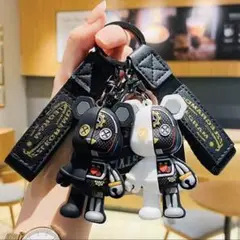 メカクマ　ブラック　ホワイト　2個セット　マスコットキーホルダーストラップ付き