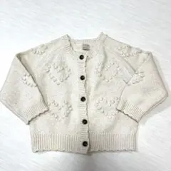 petit main プティマイン　アイボリー ニットカーディガン　ハート