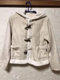 COMME CA ISM ダッフルコート白（ムートン）★美品★ 150Aサイズ