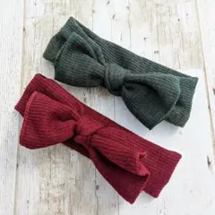 【新品】リボン付きベビーヘアバンド 2本セット