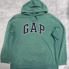 GAP プルオーバーパーカー グリーン デカロゴ